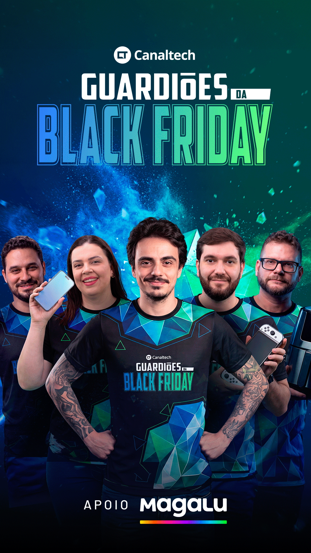 Guardiões da Black Friday do Canaltech: lives em 26/11 às 19h e 27/11 às 11h, com apoio do Magalu.
